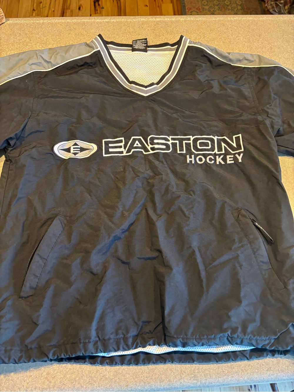 Easton Black and White Hockey Jersey with Logo Tag